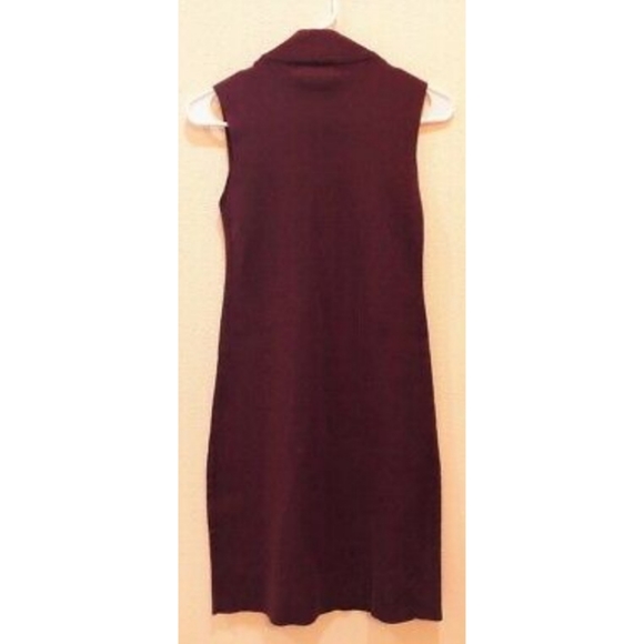 Purple Snow - Burgundy Medium Long Sleeveless Sweater Dress Stylish - Picture 3 of 3